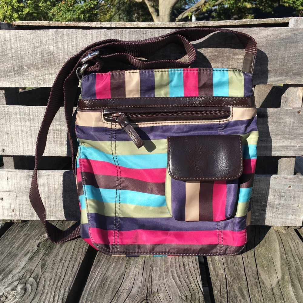 - Nine & Co Striped Crossbody Bag! EUC!